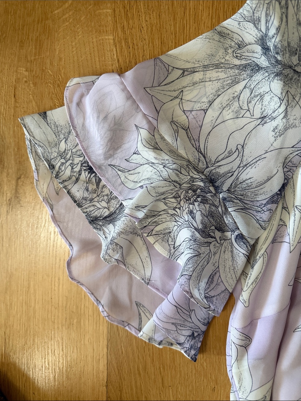 Calvin Klein Lavender Floral Wrap Midi Dress - Picture 5 of 10